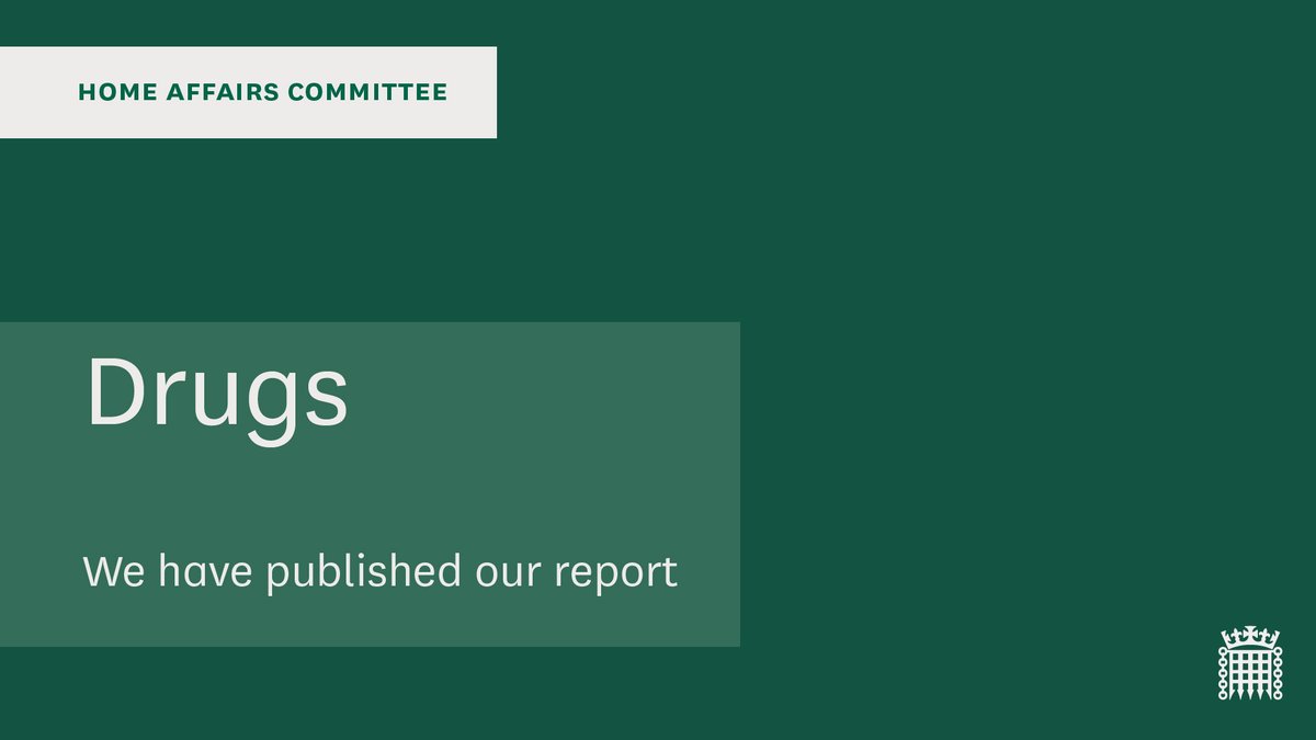 Today we have published our report on Drugs.
📃Our report: committees.parliament.uk/publications/4…
📃 Summary: publications.parliament.uk/pa/cm5803/cmse…
📃 Conclusions and recommendations for Government: publications.parliament.uk/pa/cm5803/cmse…