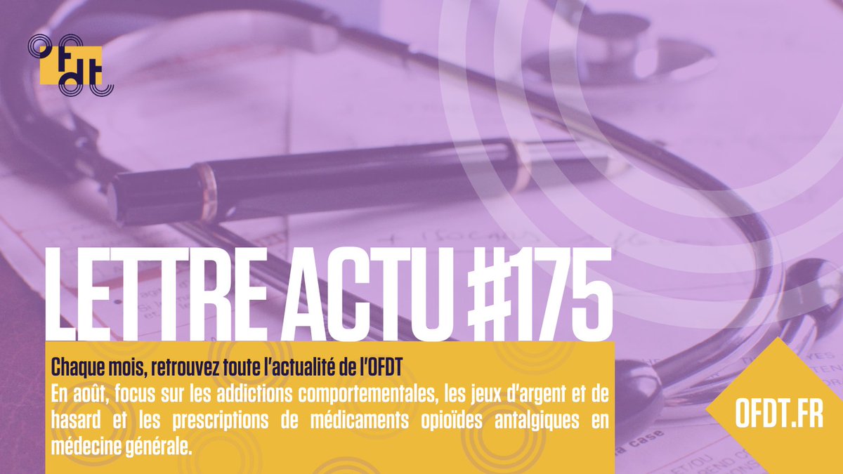 OFDT's tweet photo. #LettreActu | Dans la lettre info mensuelle de l'OFDT, retrouvez une vidéo sur les #addictionscomportementales, le dernier bilan des #JAH et un rapport sociologique sur les #opoïdes en médecine générale➡️https://t.co/0YCUIqZIC4
Pour s'abonner📷https://t.co/azGQUlhVfk https://t.co/4Q81Ma1RnI