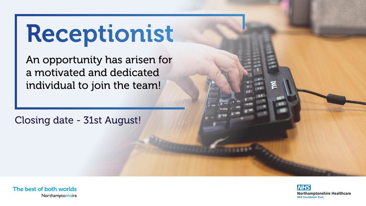 BoBWorldsNN's tweet photo. We are looking for an individual to provide a quality, professional 'front of house' reception service at @NHFTNHS! The successful applicant must be reliable, able to work flexibly and be committed to providing a quality service - https://t.co/6SGDos3aVW #TeamNHFT #NHS #Careers https://t.co/hOSAl21G07
