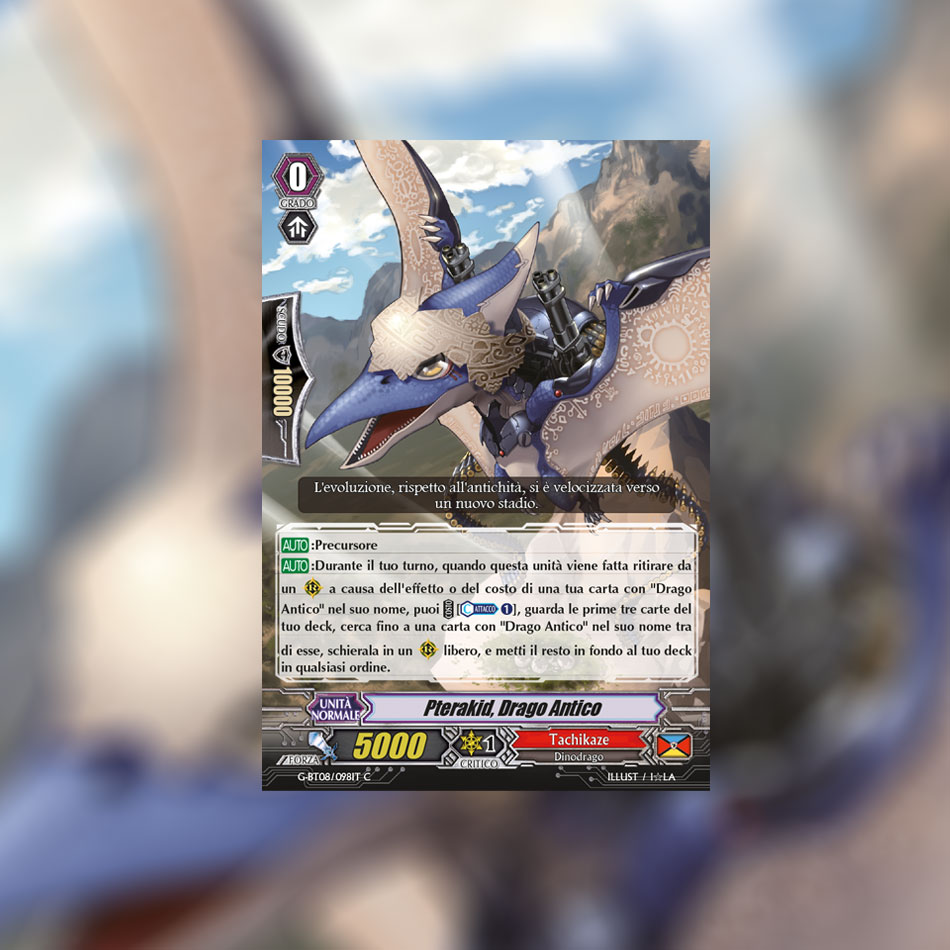 cfvanguardit's tweet photo. "Pterakid, Drago Antico" è la carta spoiler di oggi!
#cfvanguard #GBT08 #Tachikaze https://t.co/Q5fpc9p8an
