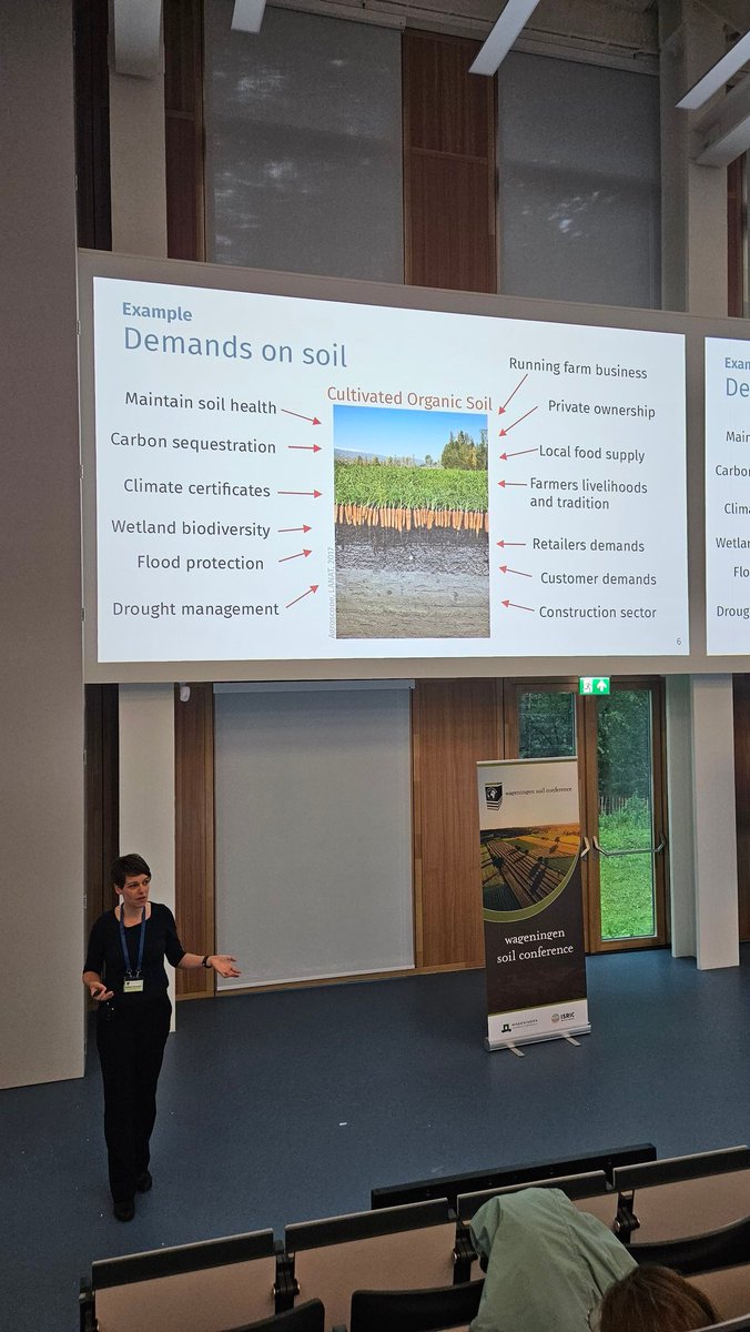 #WSC2023 keynote speaker Dr. Madlene Nussbaum highlighted that soil is now finally on the polical agenda📑.

However, "approximations of complex soil properties and a lack of high-resolution soil data leads to uncertainty in soil function data provided to the policy-makers"