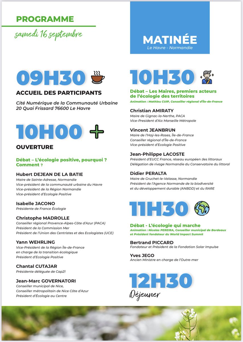 nelwask's tweet photo. Les 16 et 17/09, 3 partis écologistes font leur rentrée politique à #SaintAdresse en Normandie sous le signe d’une écologie positive, constructive et réaliste. 
Venez nombreux ! 

#franceecologie, 
#UCE @cmadrolle 
#ecologiepositive  #ecologieaucentre

https://t.co/viFV3DcDfR https://t.co/xy89tSyQFj