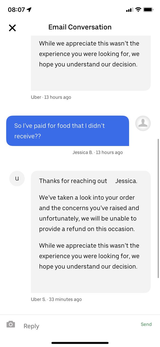 BarclayJessica's tweet photo. @ubereats_uk missing items from our McDonald’s order last night but not warranted a refund? What?!!! https://t.co/uV1zjowVjY