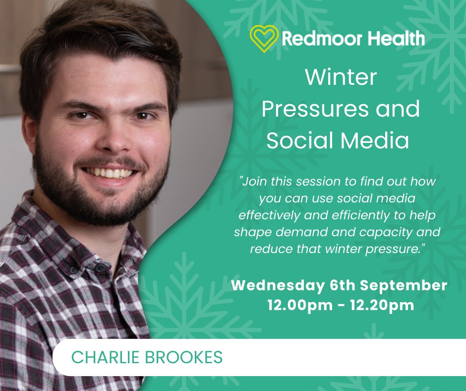 redmoorhealth's tweet photo. Don't miss the opportunity to learn how to use social media to tackle winter pressures! Join us on the 6th September from 12-12:20 PM for an informative session.
Book now: https://t.co/CacjwaqMWt
#GeneralPractice #SocialMedia #PrimaryCare #WinterPressure https://t.co/pbvMQ8ThFS
