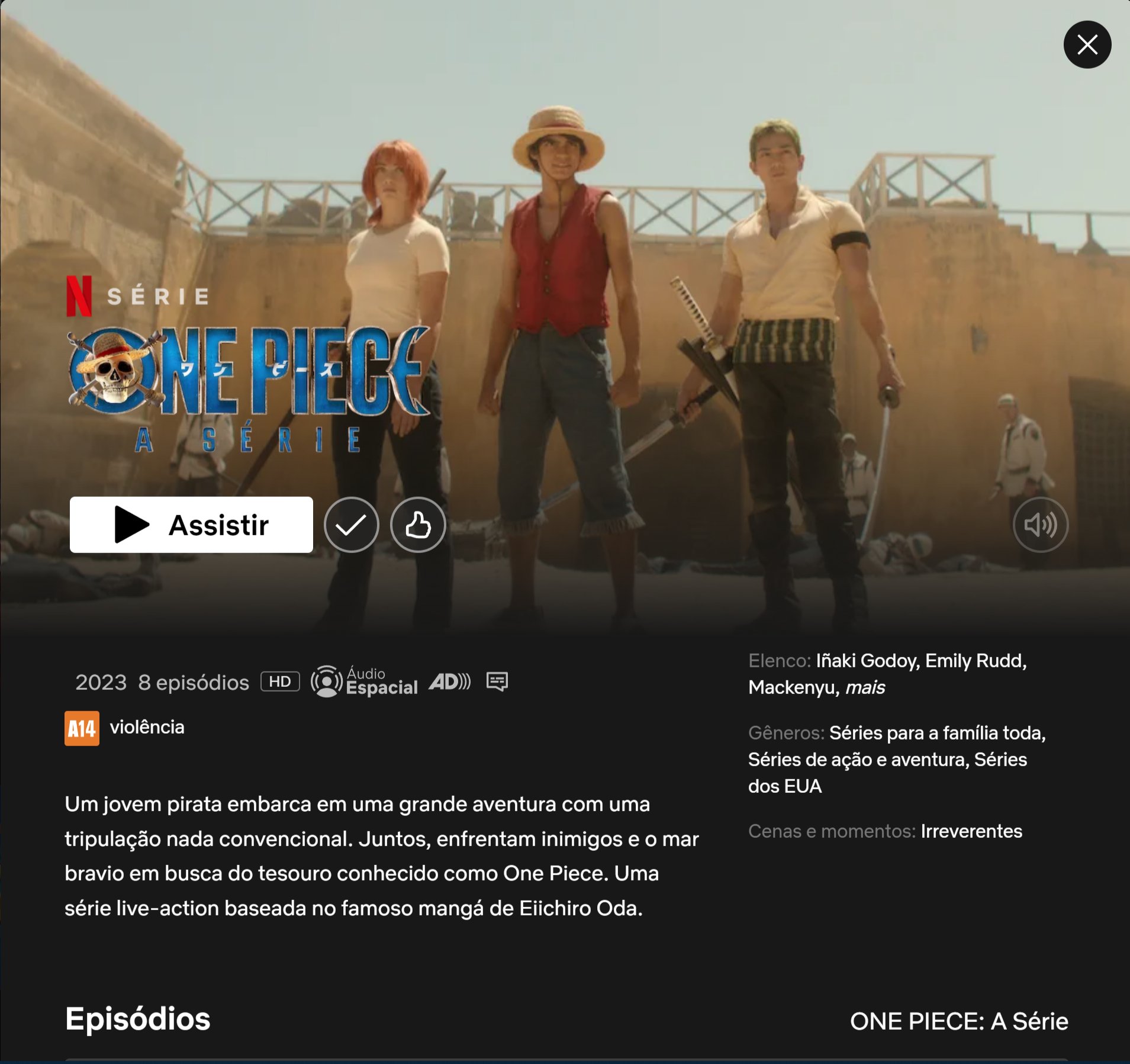 Netflix lança série live-action de One Piece; Todos os episódios já estão  disponíveis na plataforma de streaming - Bolavip Brasil