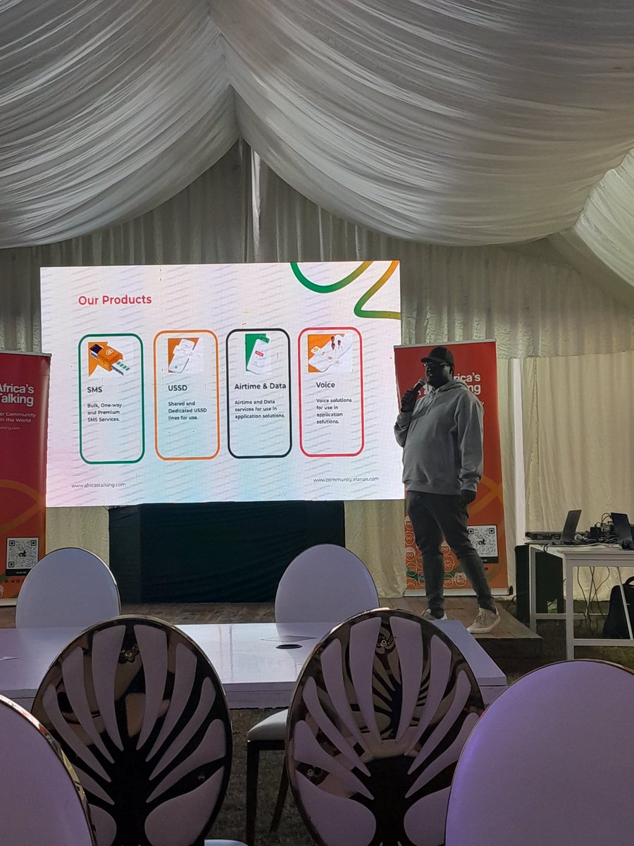 ruita_wachira's tweet photo. @m_k_global giving an introductory talk on @Africastalking products. Day off to a great start.
@ATCommunityNBO @ATWomenInTech 
#WeLoveNerds #BuildWithAT https://t.co/UiAsNncwdp