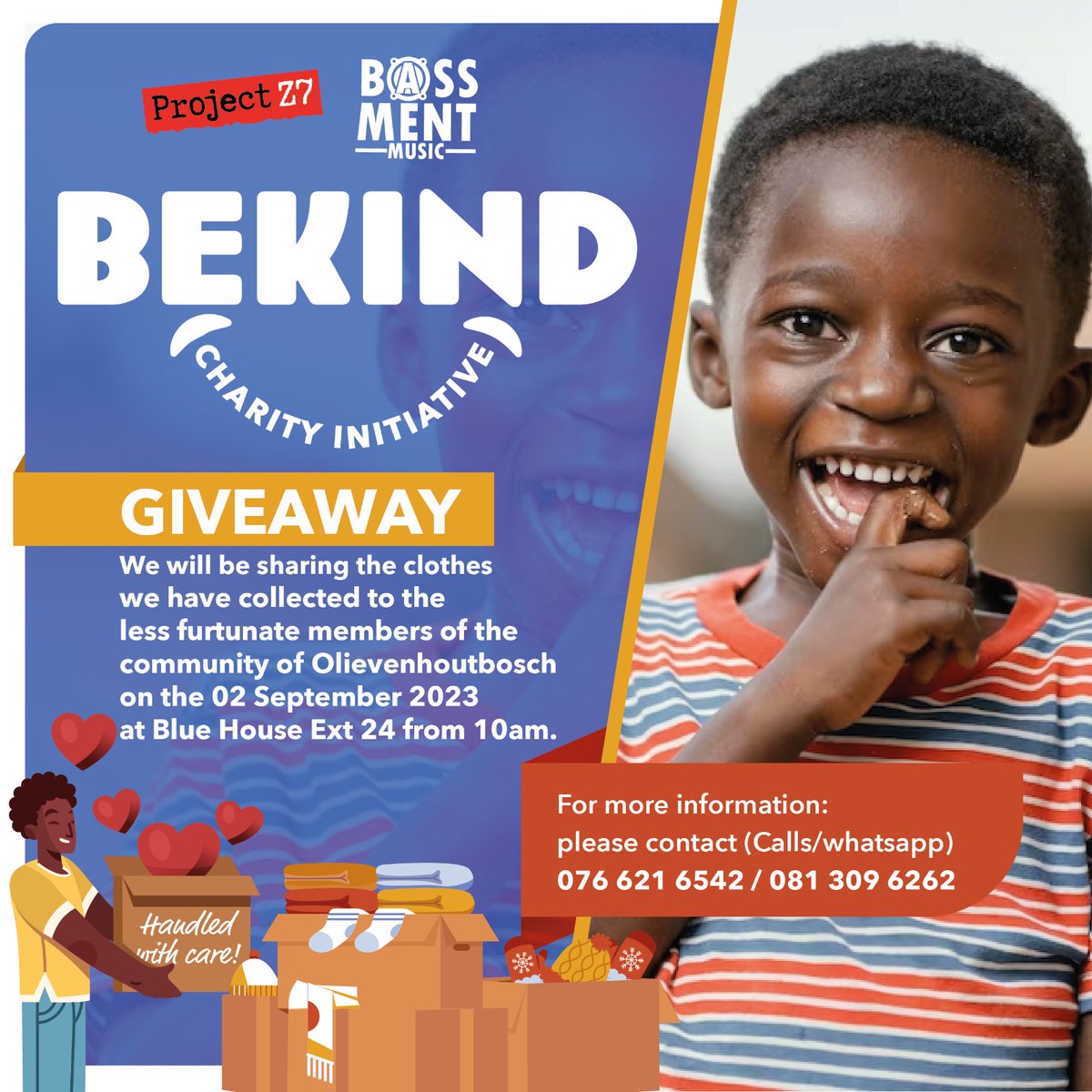 BEKINDCHARITY's tweet photo. @BEKINDCHARITY
GIVEAWAY

We will be sharing the clothes we have collected to the less fortunate members of the community of Olievenhoutbosch

🗓️ SATURDAY 2 September 2023
🕙10AM
📍EXT 24 BLUEHOUSE 

🚸NO AGE RESTRICTIONS

INBOX TO DONATE

#BEKINDCHARITYINITIATIVE
#BEKIND https://t.co/9OjXybeGlo