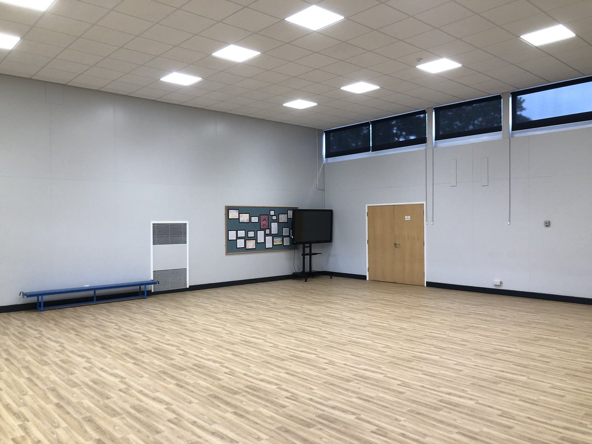 WWPATPremises's tweet photo. The new KS1 Main Hall and Dining Hall floor at Wickersley Northfield Primary School is complete and looking good for when pupils return. Itโs been a busy summer for the Premises Team ๐. @WickNorthPS @WhiteWoodsPAT1 @Kathrinedavies https://t.co/R208Xe1POi