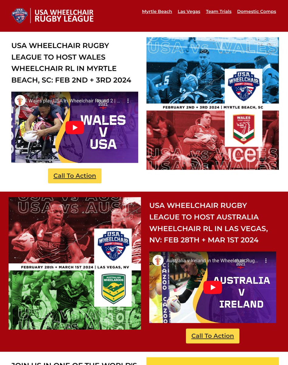 USAWhRL's tweet image. -USA WHEELCHAIR RUGBY LEAGUE TO HOST
WALES WHEELCHAIR RL

-USA WHEELCHAIR RUGBY LEAGUE TO HOST AUSTRALIAN WHEELAROOS

-USA WHRL TEAM TRIALS

-COME JOIN US AS WE GROW
THE ROAD TO THE RUGBY LEAGUE WORLD CUP 2026
STARTS APRIL 2024!!

linktr.ee/usawhrl

#sports #usawhrl  #usa