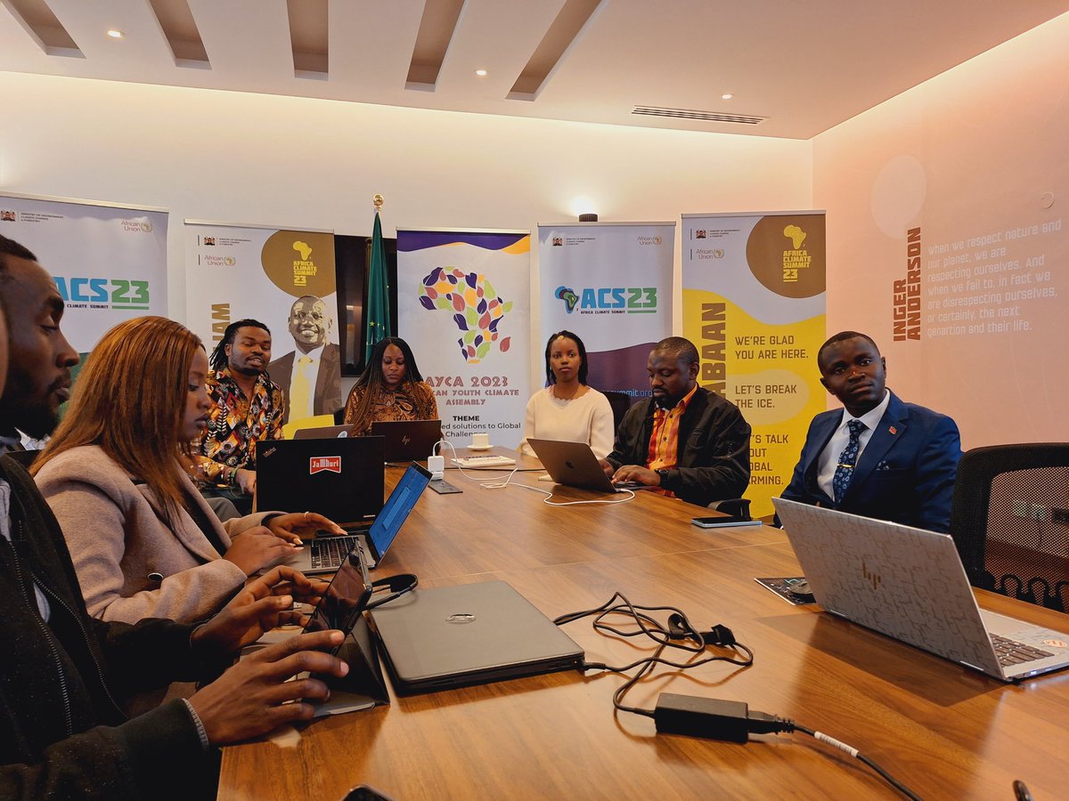 Africa Youth Climate Assembly 2023 (@aycassembly2023) on Twitter photo 🌍 Exciting Update! 🌱 the <a href="/AYCAssembly2023/">Africa Youth Climate Assembly 2023</a> is tomorrow,its heating up at the <a href="/AfClimateSummit/">Africa Climate Summit</a> press briefing! 🎙️ @AU_YouthEnvoy <a href="/MuiaAlphonce/">Alphonce muia</a> #Cheropsoy <a href="/KalukiPaul/">KalukiPaul | NbS Consultant🌱| Impact Storytelling</a> address the media 🌿 Stay tuned #AYCA2023 🌍 Exciting Update! 🌱 the <a href="/AYCAssembly2023/">Africa Youth Climate Assembly 2023</a> is tomorrow,its heating up at the <a href="/AfClimateSummit/">Africa Climate Summit</a> press briefing! 🎙️ @AU_YouthEnvoy <a href="/MuiaAlphonce/">Alphonce muia</a> #Cheropsoy <a href="/KalukiPaul/">KalukiPaul | NbS Consultant🌱| Impact Storytelling</a> address the media 🌿 Stay tuned #AYCA2023