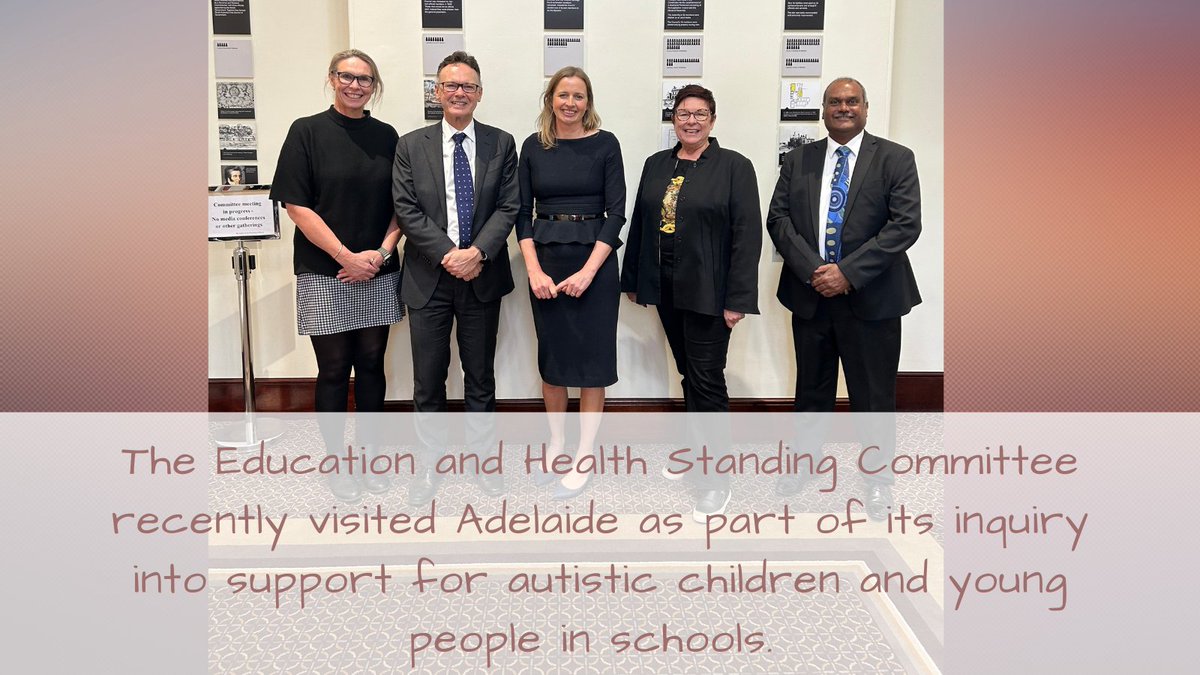 AssemblyWA's tweet photo. The Education and Health Standing Committee recently visited Adelaide as part of its inquiry into support for autistic children and young people in schools.
#WAPOL #EHSC https://t.co/pIgppA22eG
