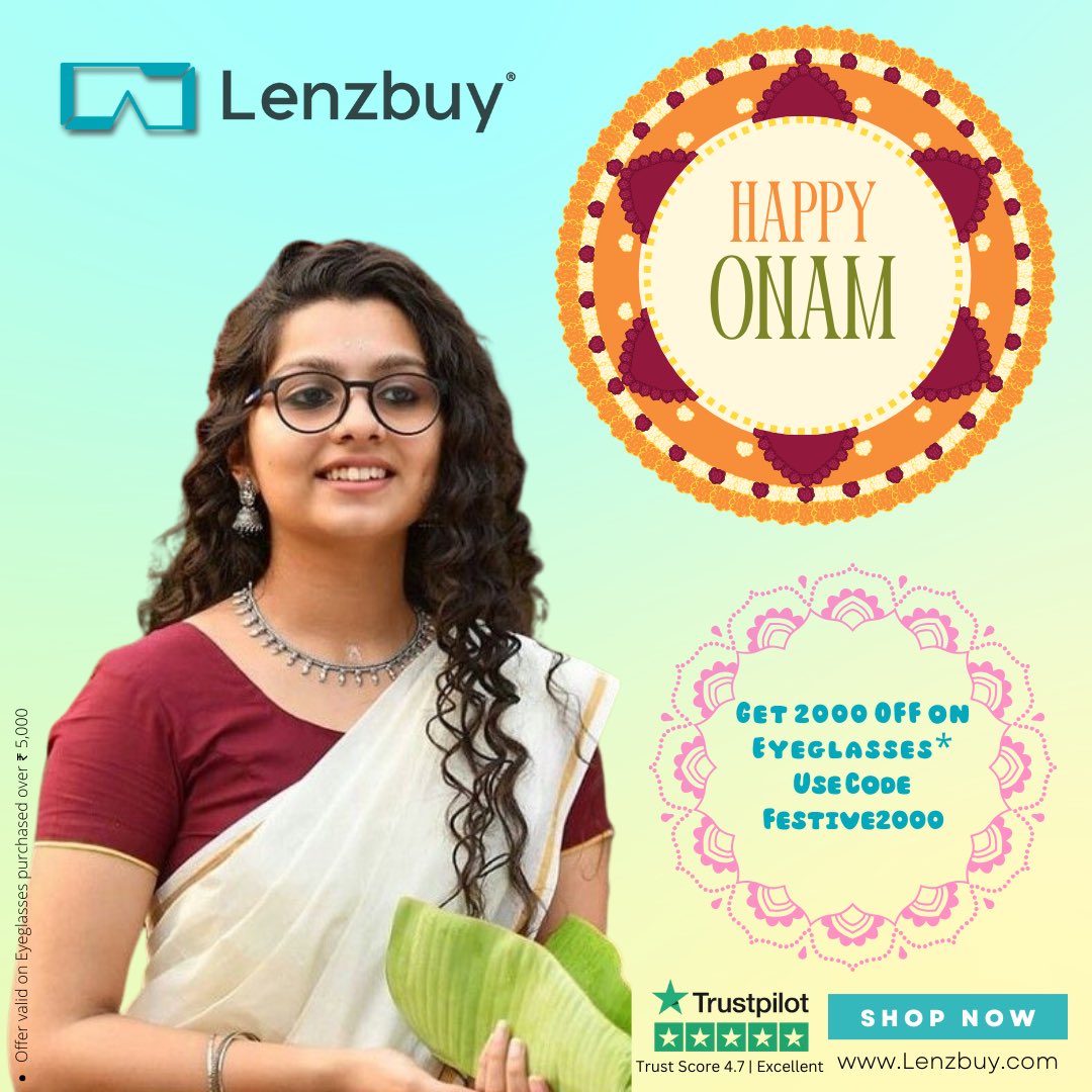 lenzbuy's tweet photo. Onam Ashamsakal!
 
FESTIVE OFFER is the perfect way to celebrate Onam.

https://t.co/RFeODEtYOO

#lenzbuy #lenzbuyoptics #visioncare #eyewearstore #eyewearbrand #eyewearcollection #eyeglasses #sunglasses #contactlens #besteyeglasses #trendyglasses #Festivesale #Onam https://t.co/ERyi1KYe42