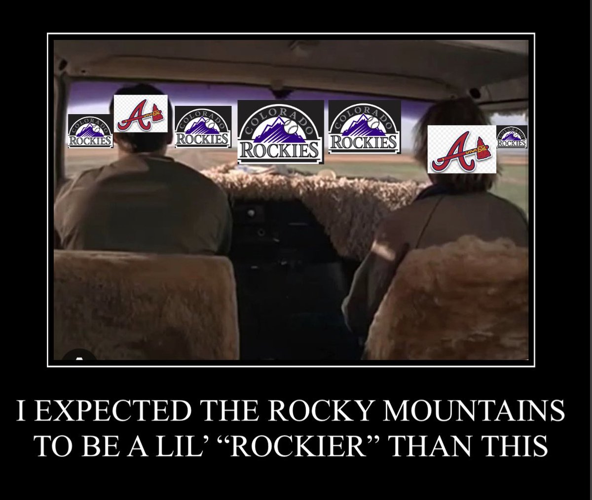 Slowpitched77's tweet photo. I Expected the Rocky Mountains to be a lil’ “rockier” than this 

#gobraves
@Braves 
@BravesOnTBS 
@AtlMagicNumber https://t.co/cJCwe55MU0