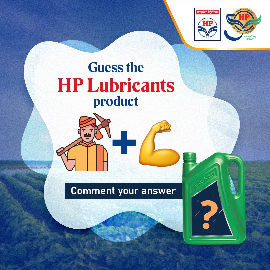 HPCL's tweet photo. #HPLubricants offer a plethora of products to smoothen the daily lives of millions of our customers everyday. Can you guess which product we're showing here? Hint: It's used for the optimal performance of tractors. Comment your answer and tag your friends.
#HPCL #HPLubes #DeliveringHappiness #HPtowardsgoldenhorizon