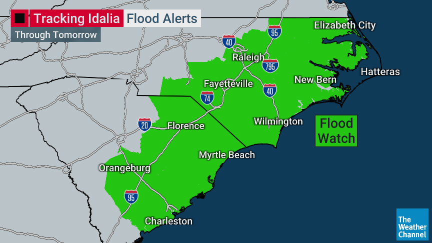 weatherchannel's tweet photo. There is a risk of life-threatening flash flooding across parts of the Carolinas.  

This danger is even greater at night. https://t.co/Rg48Hnq66t