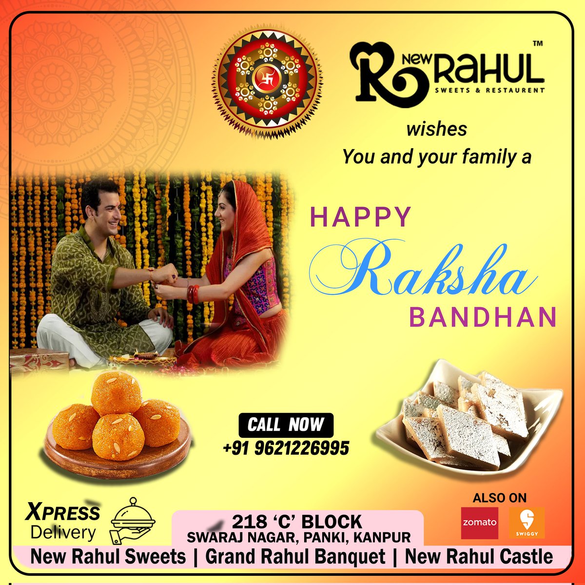 rahul_sweets's tweet photo. Wishing the best sibling a Happy Raksha Bandhan

. 
#rakshabandhan #rakhi #rakshabandhanspecial #rakhispecial #love #rakhigifts #brothersisterlove #rakshabandhangifts #brother #india #sister #instagram #happyrakshabandhan #festival #rakhicelebration #handmade #gifts https://t.co/JASUqbfuvx