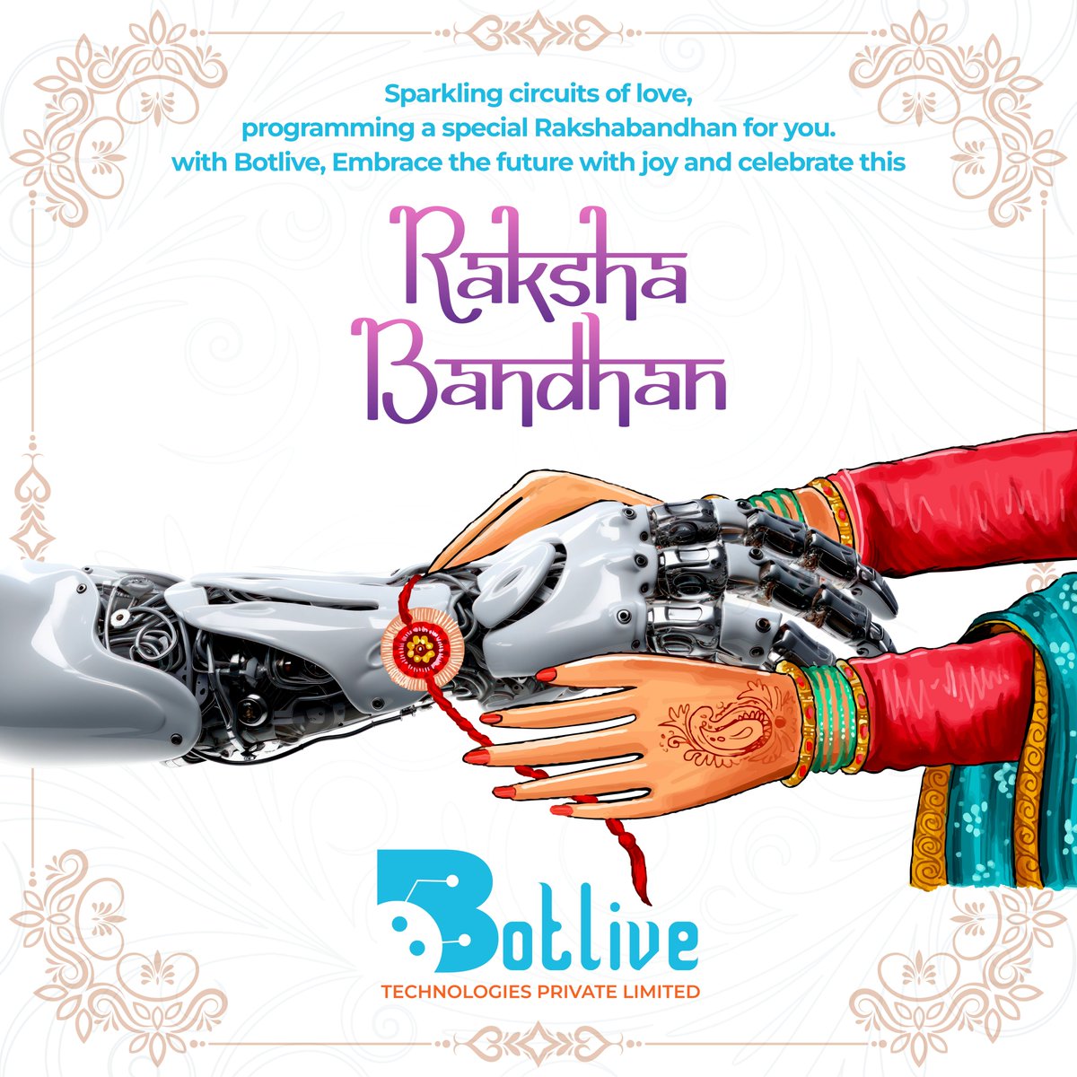 Botlivetech's tweet photo. Celebrate a bond as strong as a robot's circuitry this Rakshabandhan! 🎉🎈
Join us in wishing the brilliant minds out there a Happy Rakshabandhan filled with innovation, learning, and the joy of technology.
#RakshaBandhan #TechBond #InnovationSiblings #BotLive #RoboticsAndAI https://t.co/rjm2HSveW0