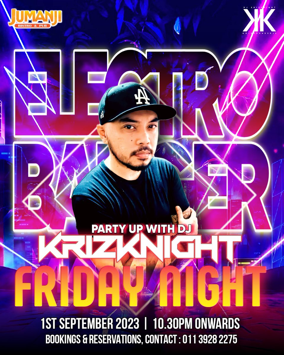 djkrizknight's tweet photo. This Friday night at Jumanji Bistro 
from 10:30 PM onwards!

Bass! Electro! Bangers and more all night long.

See you there! 💃🕺 
.
.
.
.
.
.
. 
#Jumanji
#FridayNight
#Tgif #Krizknight #GoldSoundsDjs  #SarawakDjs #MalaysiaDjs #djlife #Kuching #Sarawak #Malaysia https://t.co/5QjiDQUroa