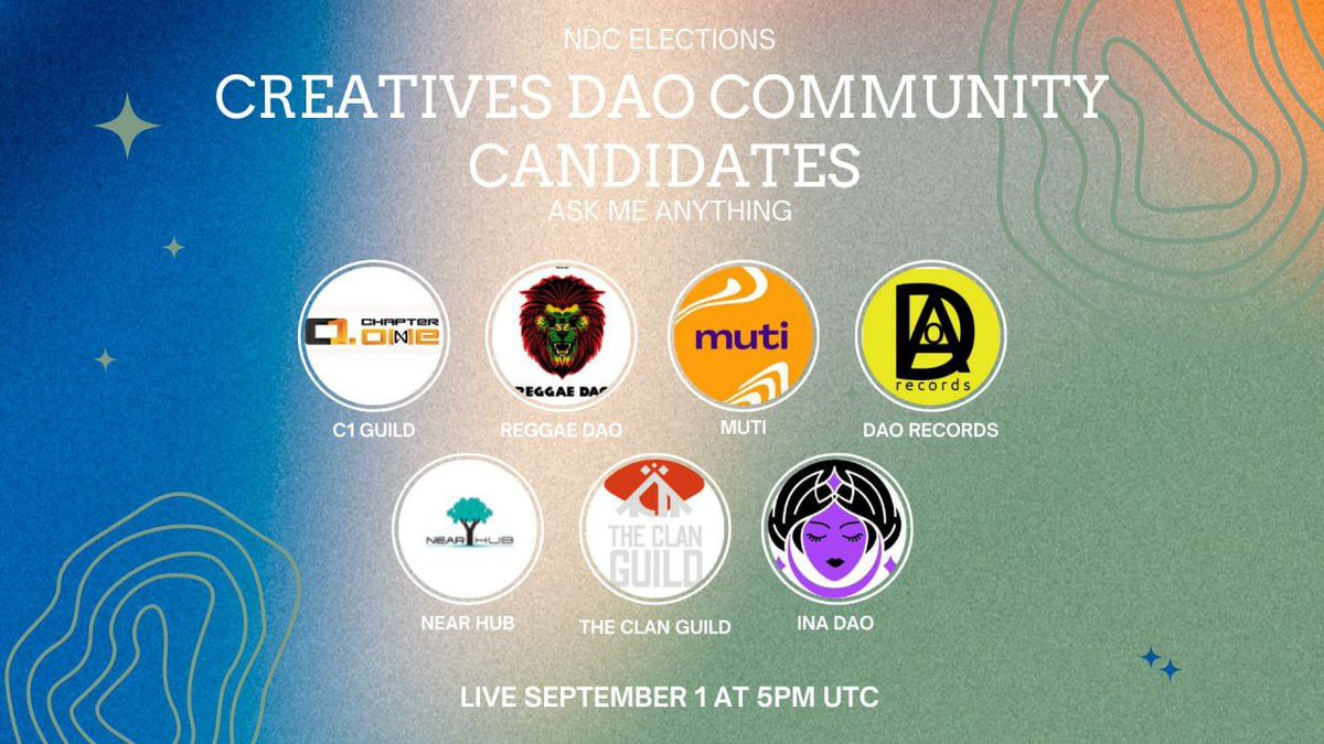 DAOrecords_'s tweet photo. Catch @vandigital as he enters the @neardc decentralized governance arena on @NEARProtocol representing #DAOrecords and @CreativesDao
Sept 1st / 5PM UTC on Spaces
Vote here - https://t.co/kkXi2Ge0dc https://t.co/19XsIvcArp