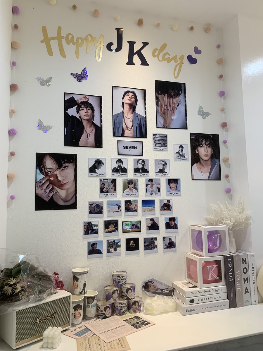 Cooooky91's tweet photo. センイル装飾させてもらいました🫶
@Cafe_melum 
Happy JK Day💜

#HappyJungkookDay
#JK
#jungkook
#생일축하해 https://t.co/0qEormd9wv