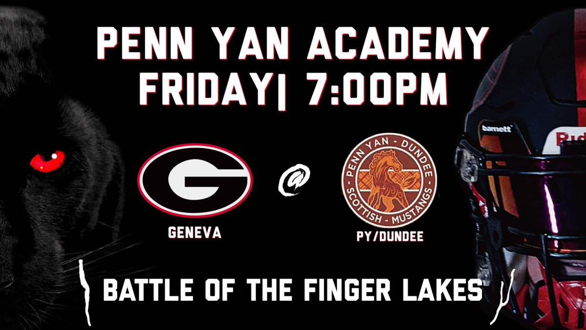 GenevaPantherFB's tweet photo. Friday at 7pm we’re live in action in Penn Yan, NY vs Penn Yan/Dundee #WarReady #EEA #4CoachG #LLCG🕊 @GCSD_Athletics @GenevaCSD @SecVFootball @FLTimesSports @PrimetimeBall_ @jjDandC https://t.co/HIvR2FiRUa