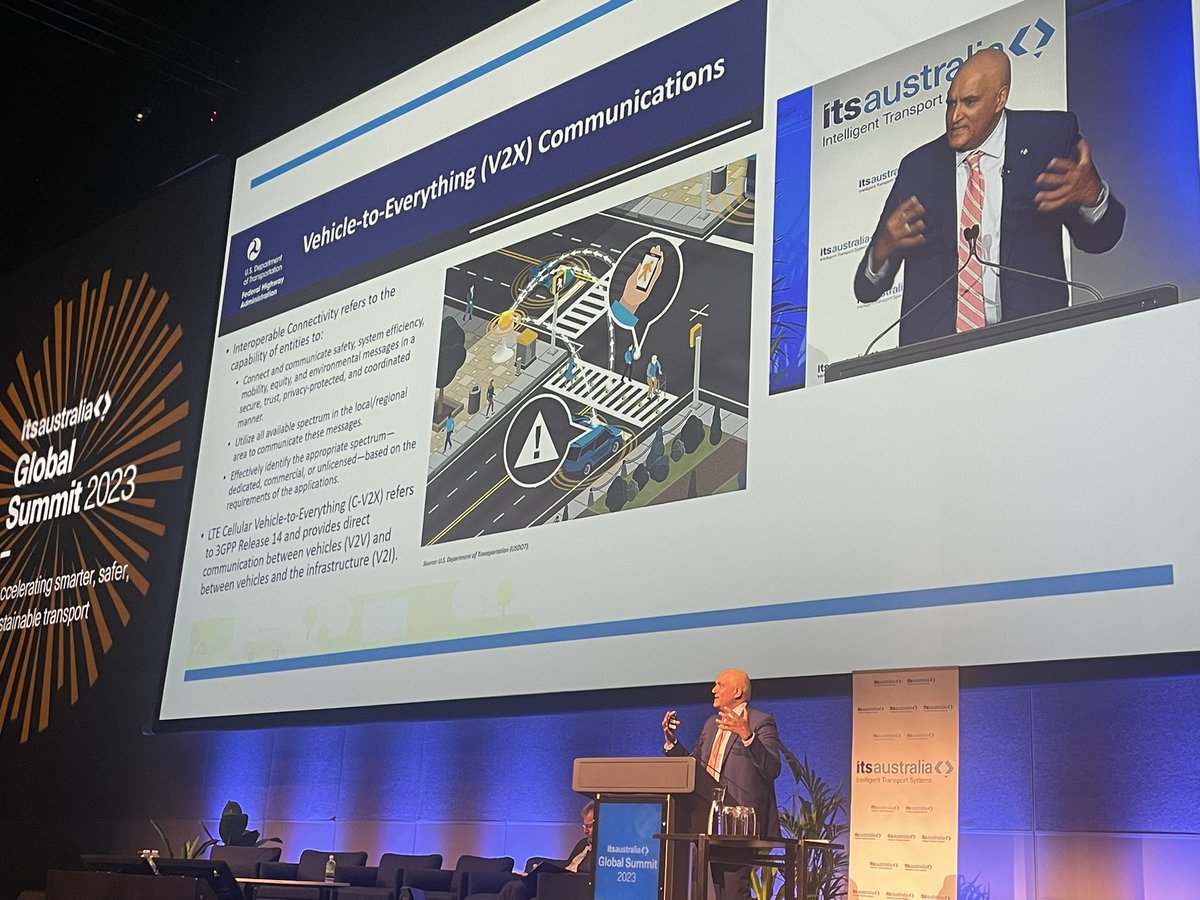 StaceyRyanITS's tweet photo. Shailen Bhatt - Administrator of the US Federal Highway Administration kicking off the closing plenary of #ITSsummit 2023 promoting the importance of connectivity and cooperative ITS on our transport networks https://t.co/HAIMDixrTo
