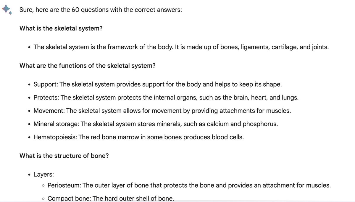 ShellTerrell's tweet photo. The images show ChatGPT vs Google Bard with the prompt, "Transform my notes into 60 questions with the correct answers." This is followed by a pasted version of my notes. I c/p to a digital flash card tool, Cram or Quizlet. I always check & revise the AI outcome. #MyAIprocess https://t.co/pZajTZ9Vql