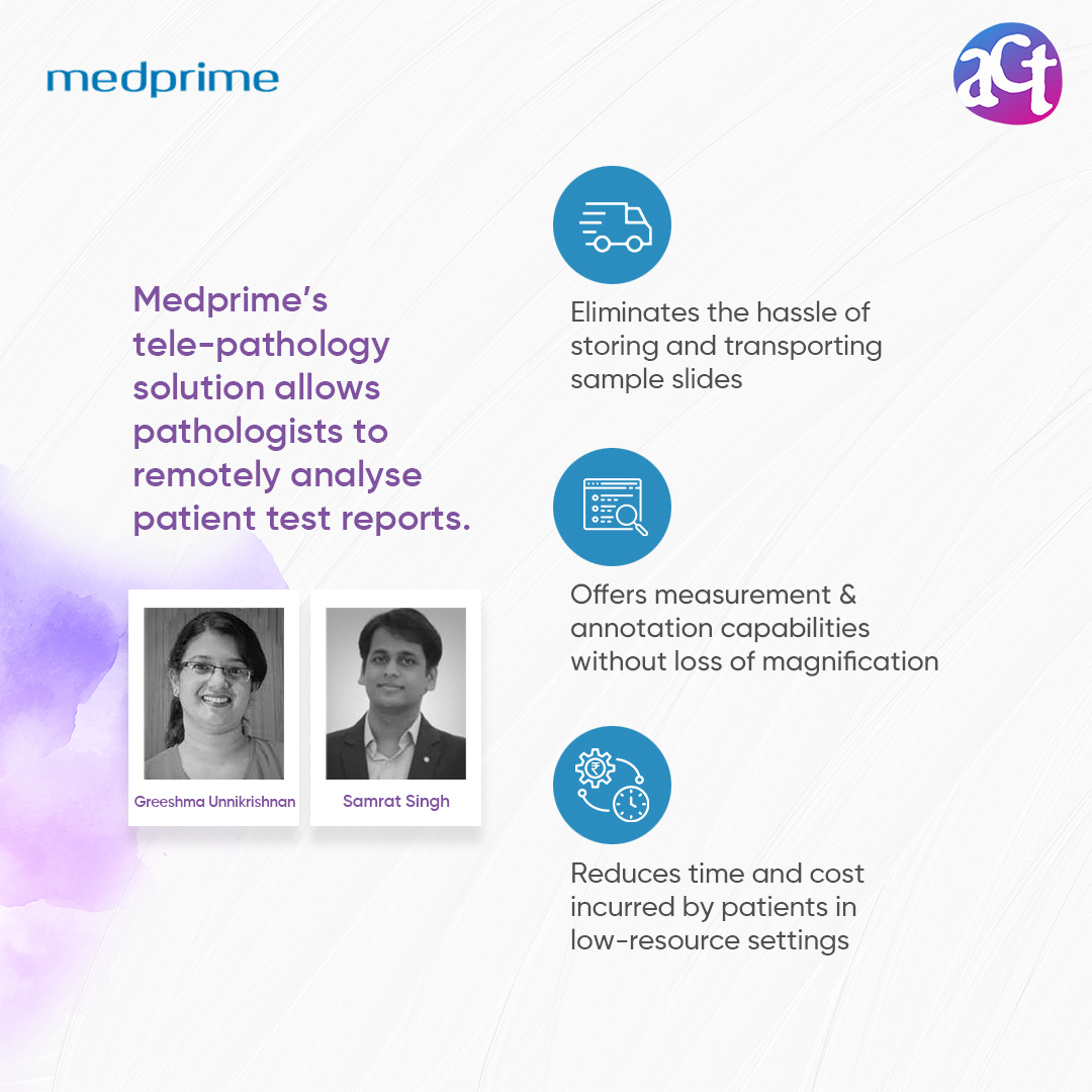 actgrants's tweet photo. #ACTSuperstars #BuildingForBharat
@medprimetech's digital microscopy solution enables #telepathology in low-resource settings with limited resources. By deploying its devices in CHCs, rural hospitals, NGOs, it aims to decentralise healthcare services in a cost-effective way ⭐️ https://t.co/1AfbipJUM0