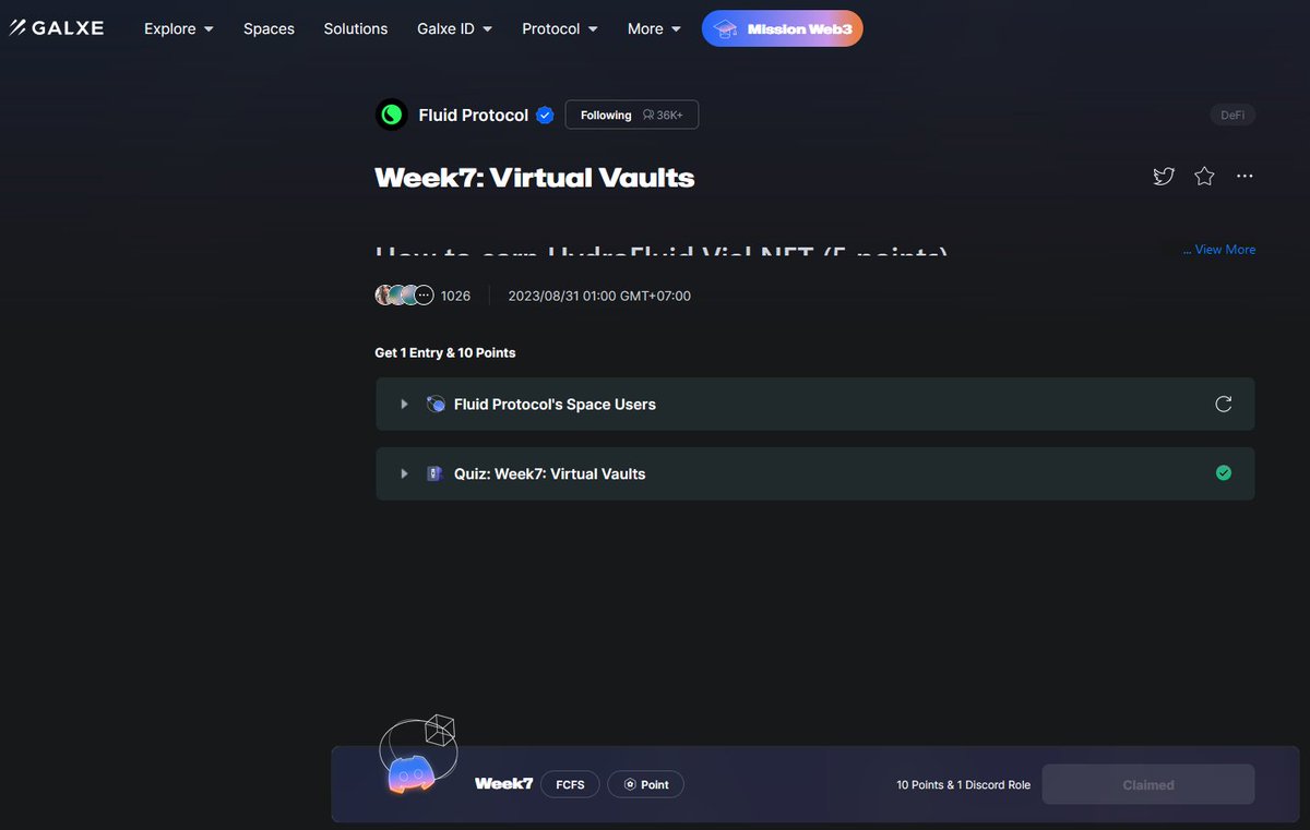 ThiPham020990's tweet image. Claim Week7: 1 Discord role &amp;amp; 10 points #FluidProtocol on #Galxe 

Link: galxe.com/fluid/campaign…

Quiz answers: 1B 2B 3B 4D 5B 6D 7C 8B 9B 10A