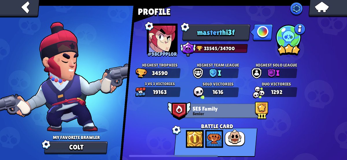 Masterthi3f's tweet photo. Day 2
+600 trophies 
trophies: 33,545 
PL:
Solo: D3
Team:C2 https://t.co/TXCByMb7Of