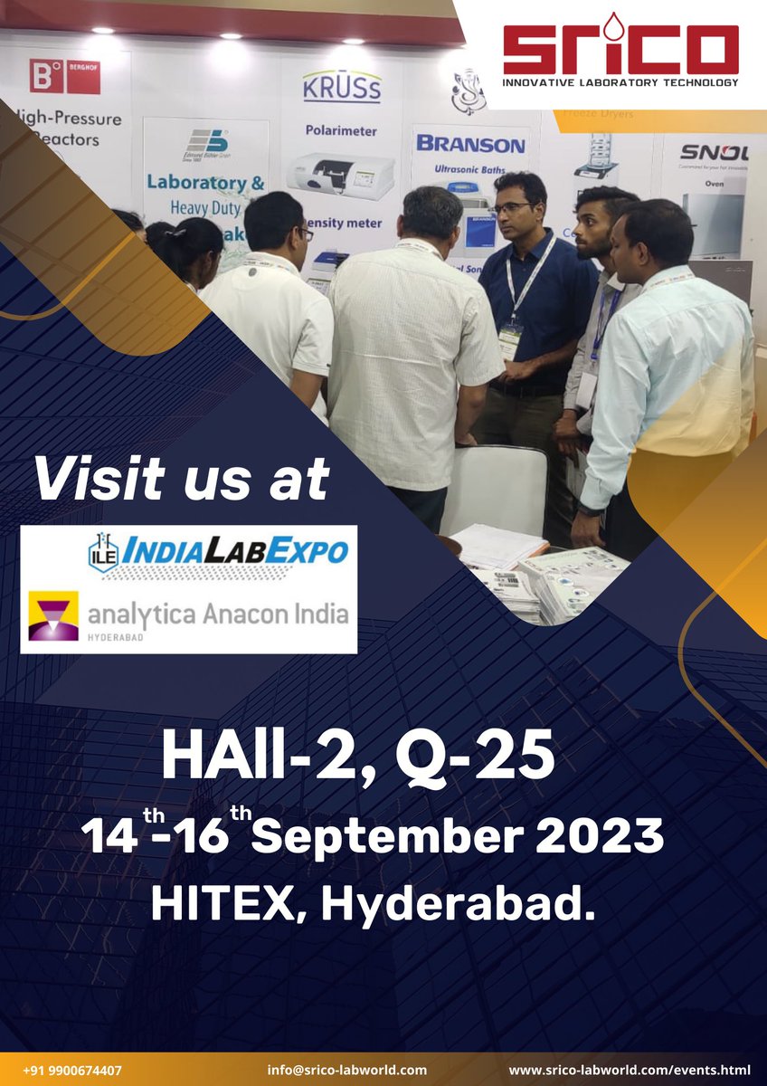 sricolabworld's tweet photo. Only 2 Weeks Left Until the analytica Anacon India & India Lab Expo..🔬
Register Now to meet us at #Hall2 #booth #Q25 to meet our #team and get introduced to the world's best Laboratory #equipments suitable for all your Laboratory needs. https://t.co/VDkyqRSLMQ
#srico #Hyderabad https://t.co/DQJKy7w59G