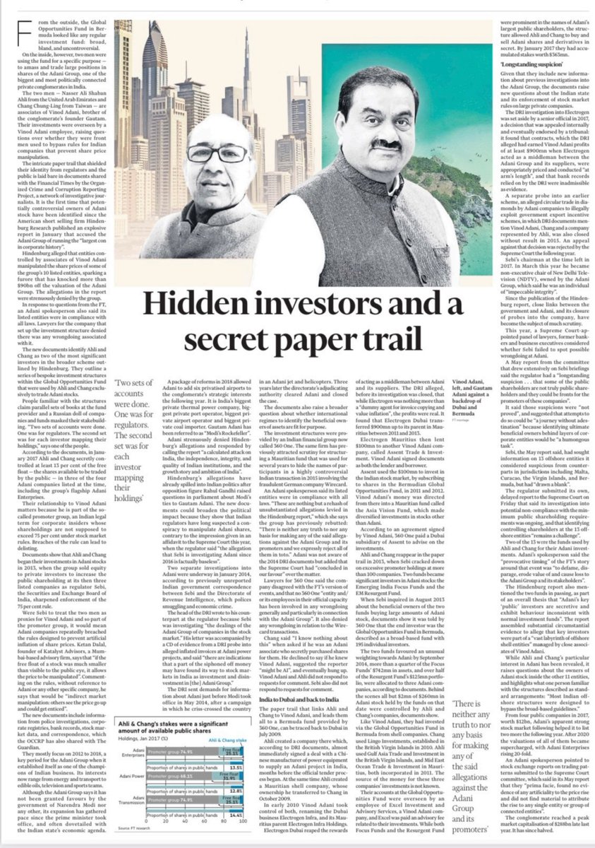 pbhushan1's tweet photo. #Modani. What SEBI could not find for 9 years. Now out in Financial Times.
A story of stock price manipulation by using Tax Havens, Frontmen &amp; money siphoned out of India by overinvoicing https://t.co/N4Q4xXtRXe