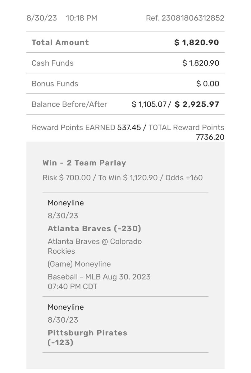 BetUnrivaled's tweet photo. Cash that 💸

#GamblingX #GambingTwitter https://t.co/oz2DFxguvU