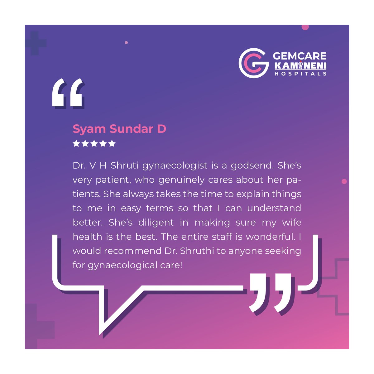 GemcareHospital's tweet photo. Thank you for your valuable feedback, Mr. Syam Sundar.

Know more about us at https://t.co/q6D2goVmzy

#Gemcare #gemcarehospitals #kurnool #cancerhospitals #healthcare #hospitals #health #multispecialityhospitals https://t.co/LbV86UTBlX
