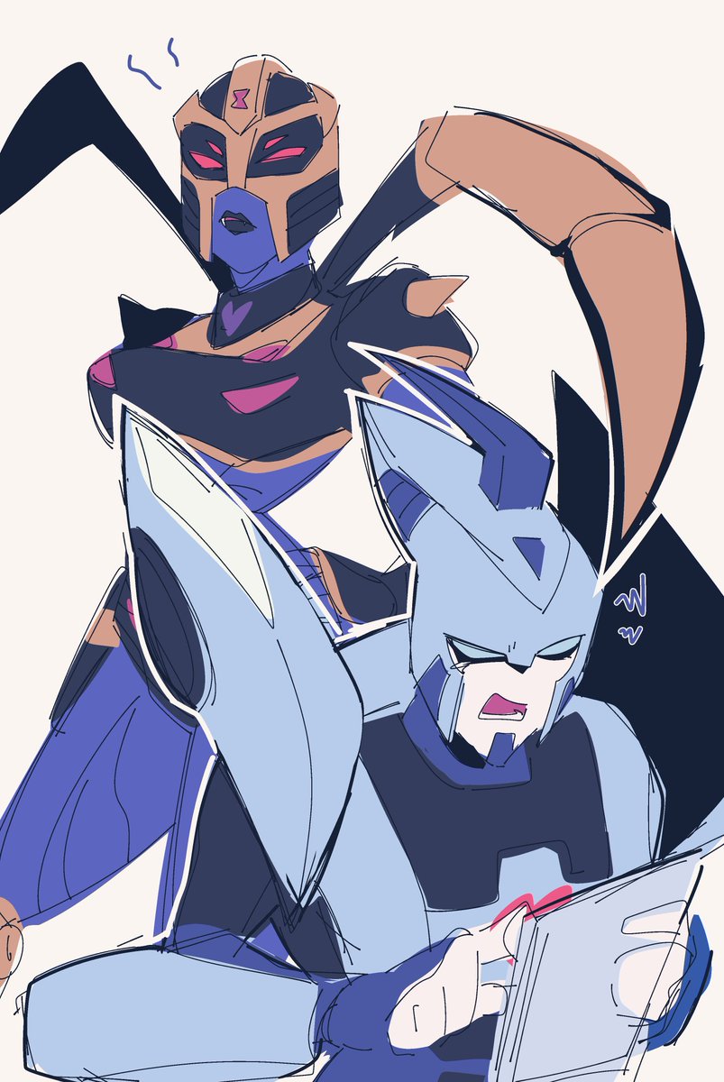 noritar0's tweet photo. weird fuckin set of TFA characters to draw together but my besties fav is Arachnia and mine is Blurr =3= https://t.co/ElY9uWooDk