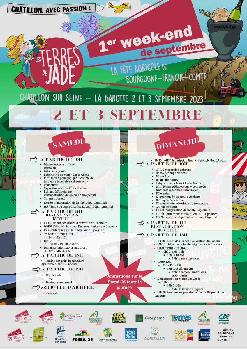 Rendez vous le 2 et 3 septembre au lycée de Labarotte à chatillon sur seine pour #lesterresdejade