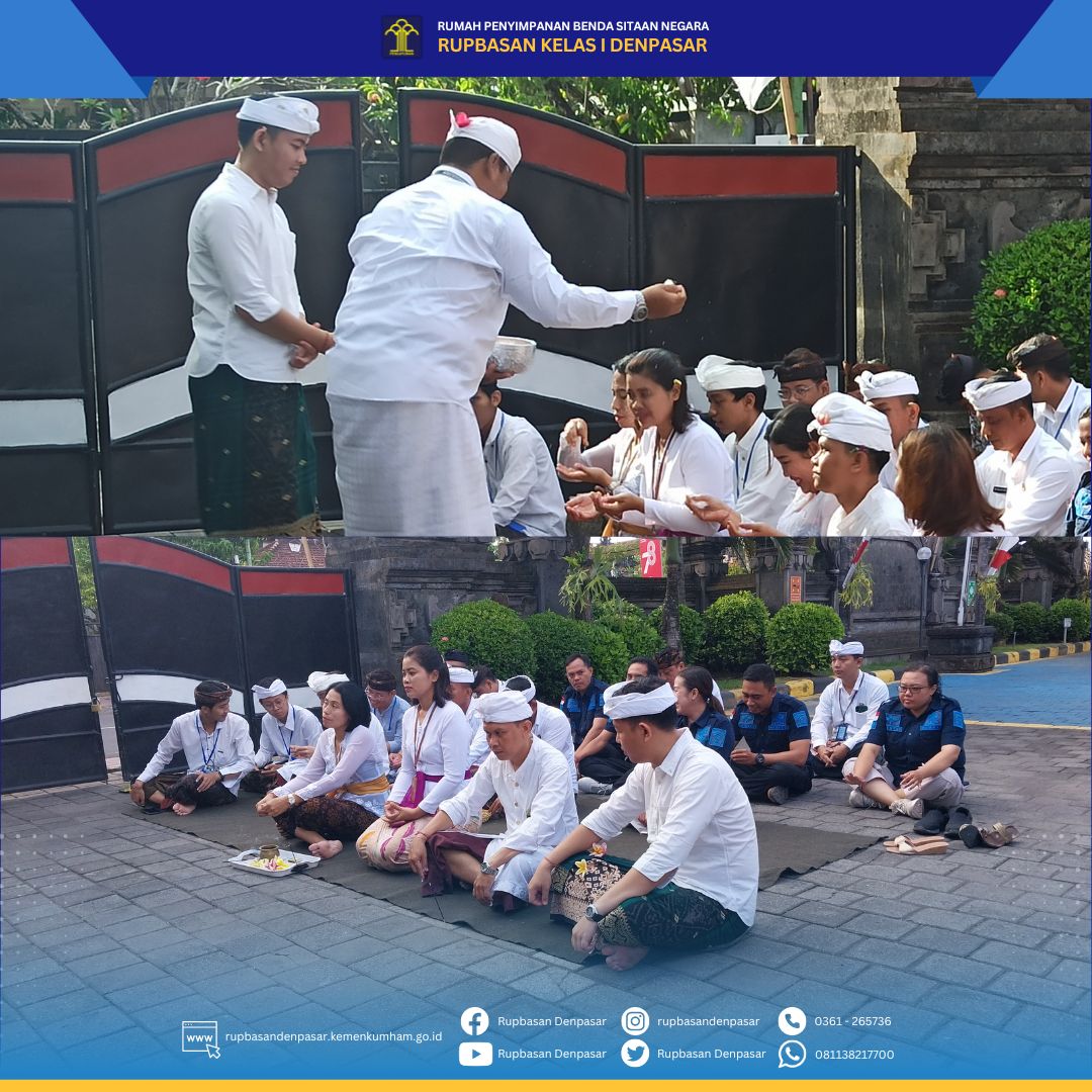 RupbasanDps's tweet photo. DENPASAR - Kamis, 31 Agustus 2023, Purnama Ketiga, Pegawai Rupbasan Denpasar Laksanakan Persembahyangan Bersama.
🌟RUSITA🌟
@kemenkumhamri
@kemenkumhambali
@divisipaskanwilbali
.
#KumhamRI
#KamiPasti
#Pemasyarakatan
#Rupbasan
#KumhamPastiProduktif
#LayananPrima https://t.co/l9jyD0bACG