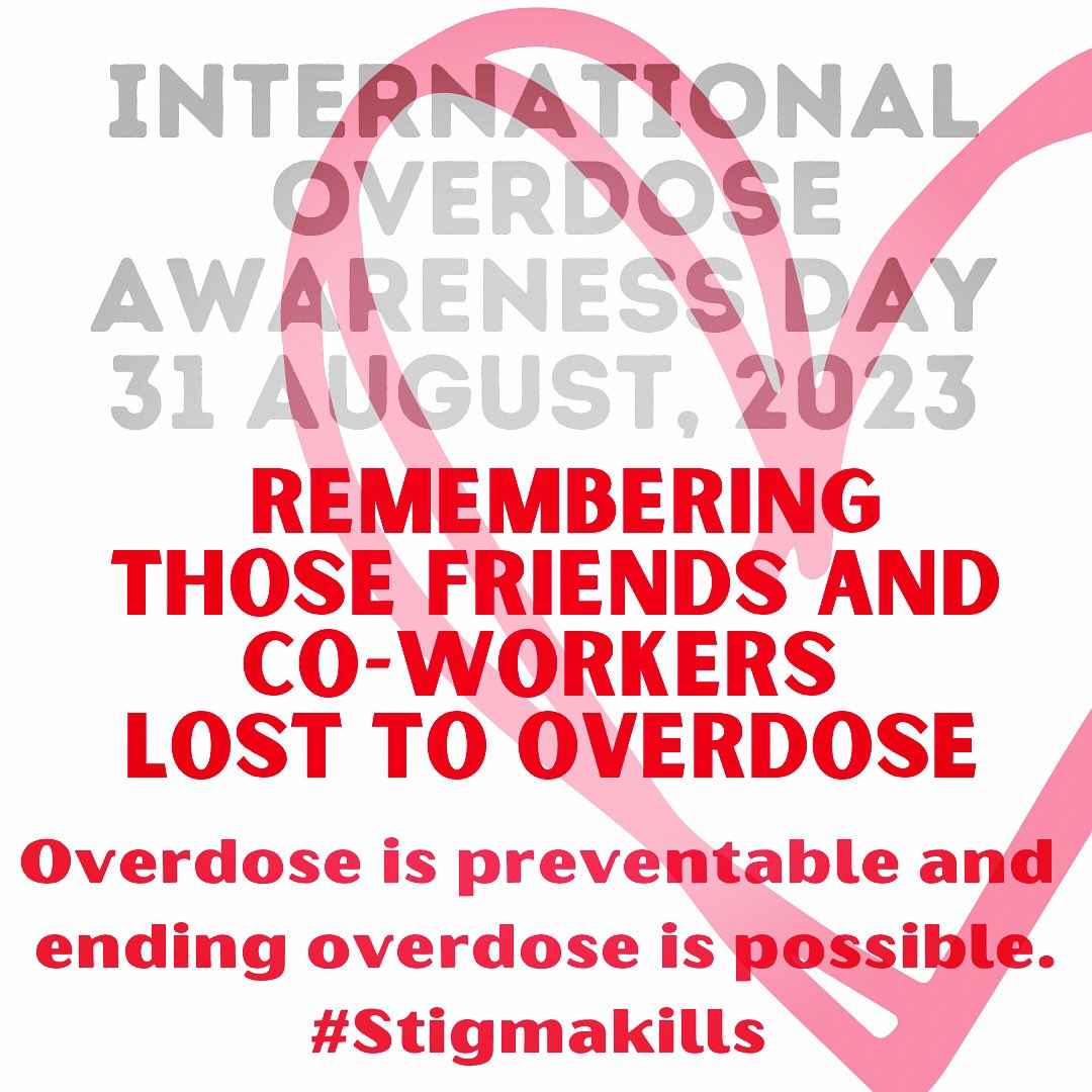Today, 31 August 
is International Overdose 
Awareness Day.

This year the theme of #IOAD2023 is ‘recognising those people who go unseen’

Remembering those friends and co-workers lost to overdose.

Overdose is preventable and ending overdose is possible 

#stigmakills #DecrimQLD