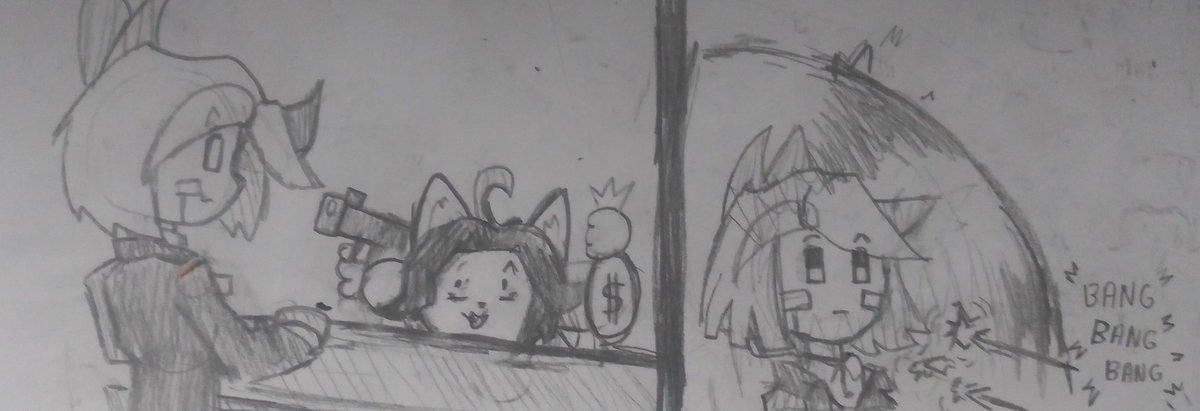 MC_TechRED's tweet photo. they told me "draw a temmie robbing a bank"
earn money for college, by hook or by crook
#undertale
#undertaleau
#beyond_r_write https://t.co/91so9XoYT1
