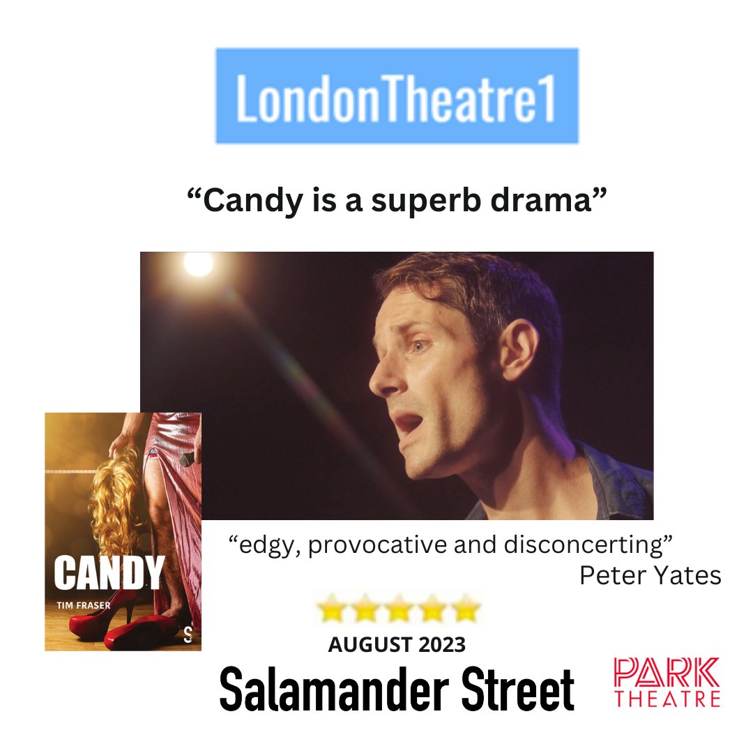 Tim Fraser's CANDY - at London's Park Theater until 9th September.
See the play or grab a copy of this touching monologue from Salamander Street. 
salamanderstreet.com/product/candy-…