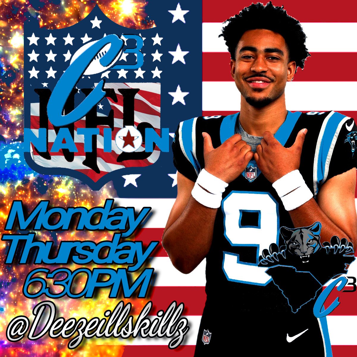 Deezeillskillz's tweet photo. #20C3 Come Join the Conversation of
The #C3NATION
Monday and Thursday
6:30PM SPACES!
Right here on X!
Your Chance: To speak about the #Panthers, because YOUR OPINIONS MATTER, or reflect and Comment on the Latest news!
@PantherPickle
#KeepPounding
Zay Flowers
#SuperBlueMoon https://t.co/6ClApjqc0x