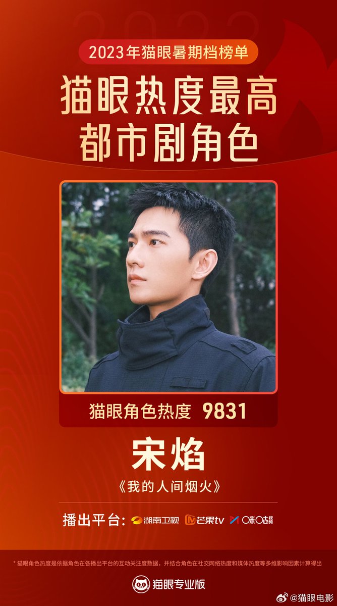 2023 여름 캐츠아이 최고의 도시드라마 캐릭터 쑹옌🥳 #아적인간연화 #我的人间烟火 #FireworksofMyHeart #양양 #杨洋 #YangYang #YangYang杨洋Translate post