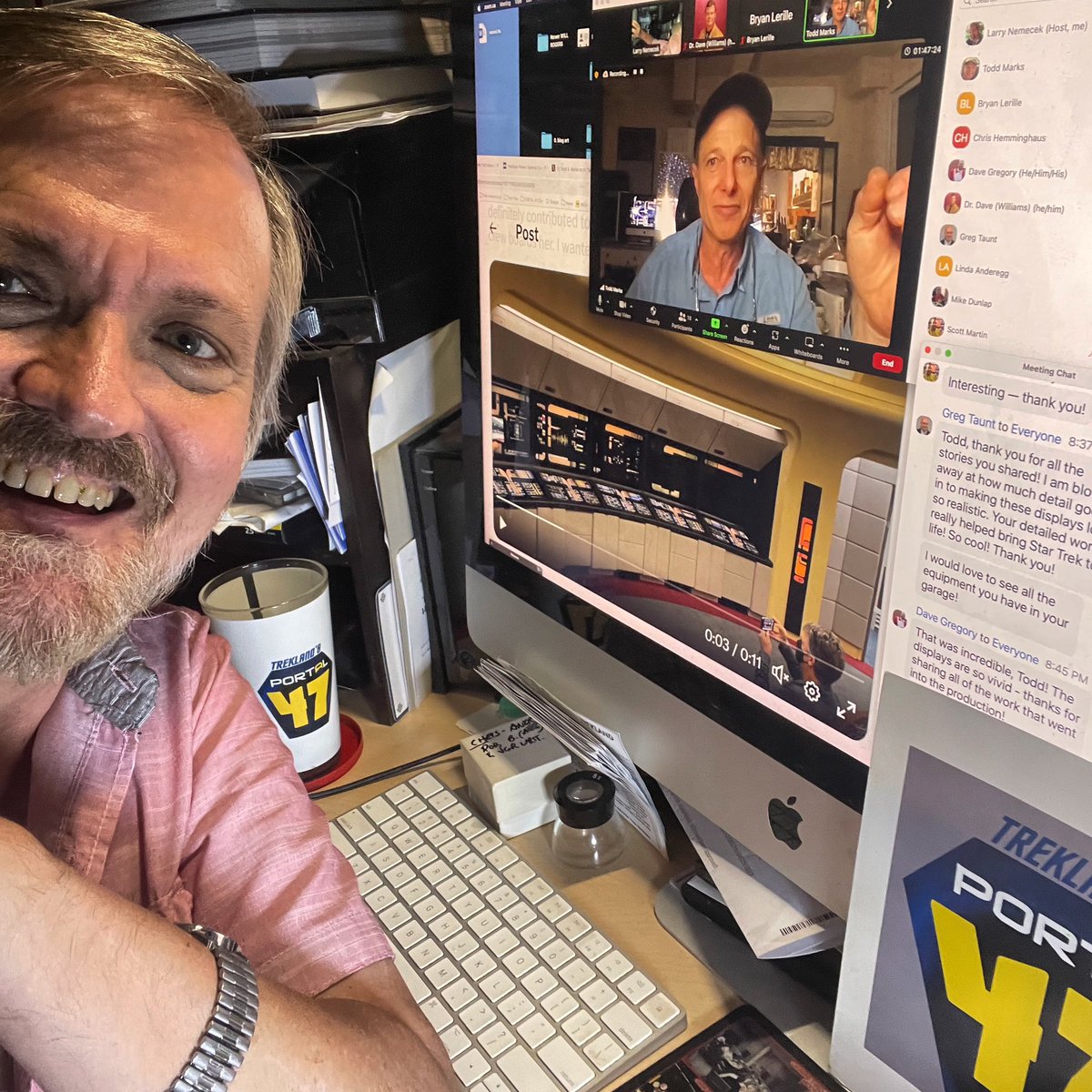 Huge thanks to <a href="/ToddVideo/">Todd A. Marks</a> Marks for going overtime in #Portal47 from the heroic #StarTrek #Picard S2-3 art team as video playback supervisor. And sharing so much industry talk, video and insight, even back from #Nemesis! #startrekbackstage #bts