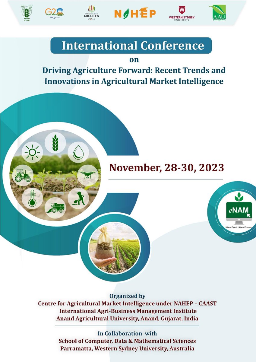 NahepCaast's tweet photo. International Conference on ''Driving Agriculture Forward: Recent Trends and Innovations in Agricultural Market Intelligence"

Registration Link National Participants : https://t.co/xL09FDN8Ci

Registration Link International Participants :
https://t.co/4wBmUrnBbZ https://t.co/qajkUYTJJK