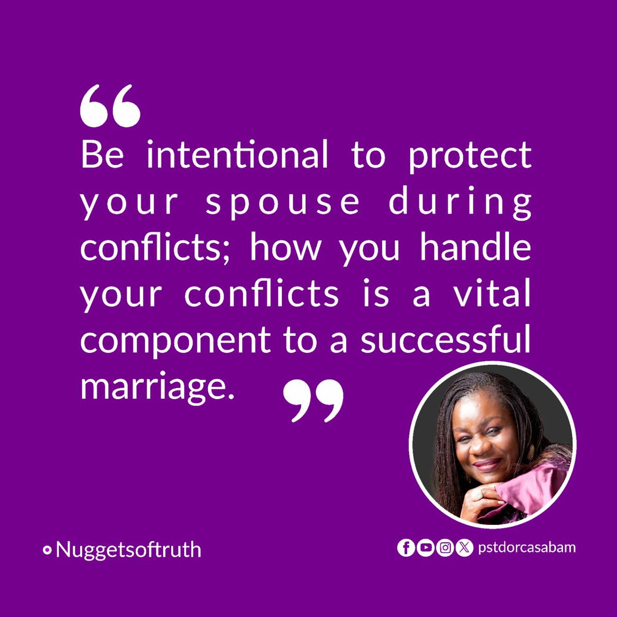 pstdorcasabam's tweet photo. Be intentional to protect your spouse during conflicts; how you handle your conflicts is a vital component to a successful marriage.
#nuggetsoftruth #conflicts #marriage #protect #spouse #successful #union #intentional https://t.co/CCXIGiMRC6