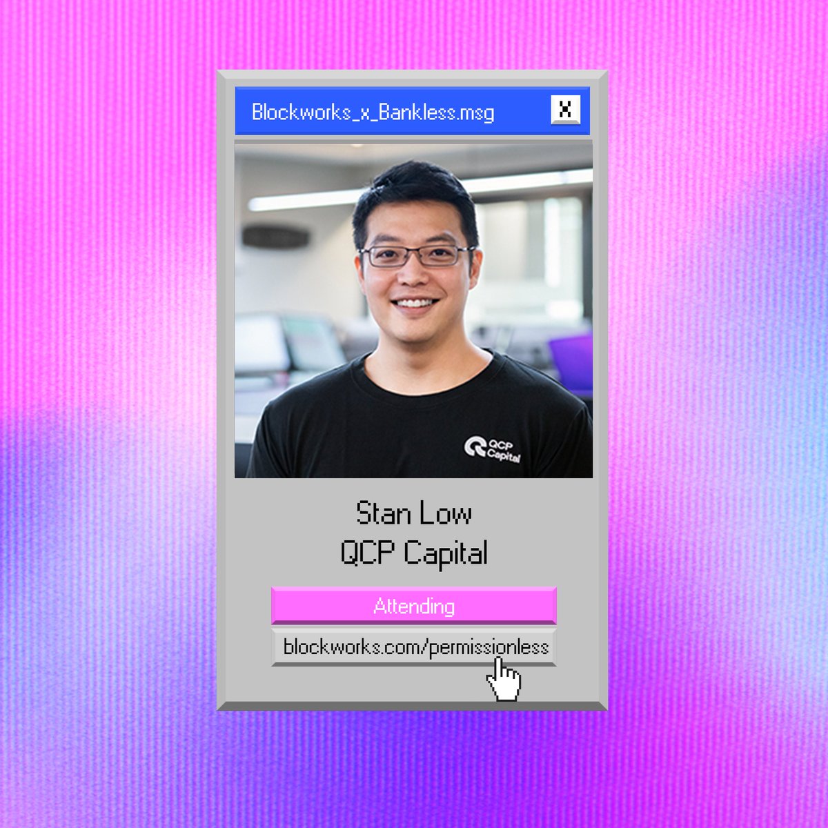 QCPgroup's tweet photo. Going to @Permissionless by @blockworks ?

Join our Head of Investments, @simplepeanut3  on the panel 'Are The Institutions Ever Coming?' with @John1wu of @avalabsofficial and @Matt_Hougan of @bitwise moderated by Daniel Smith of @blockworks 

📍 Wednesday, 13 September, Austin, TX
🕞 3.30pm - 4.30pm

Check out the agenda here: https://t.co/i8JLeNGbSN