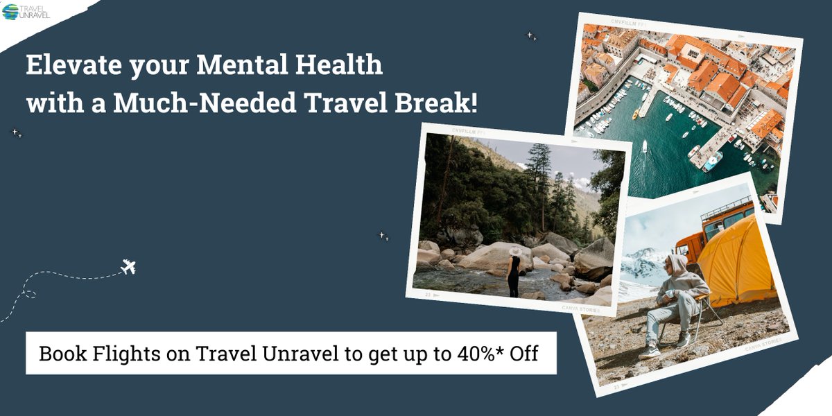 Prioritize Your Wellbeing and Recharge Through Travel!

Browse Flights: travelunravel.com

#MentalHealthMatters #SelfCareJourney #TravelTherapy

#RefreshAndRejuvenate #WellnessGetaway #EscapeAndHeal

#TravelUnravel #MindfulAdventures #FindYourBalance

#JourneyToWellbeing