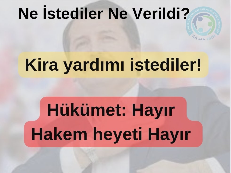 Maaş olarak alamadıkları iyileştirmeyi kira yardımı diyerek telafi edeceğini düşündüler. Sonuç olarak o masada ne istedilerse almadılar. Hakem heyeti de bu isteği Red etti diye bilgi dolaşmakta. #HakemHeyetiAdilOl geçinemez olduk.