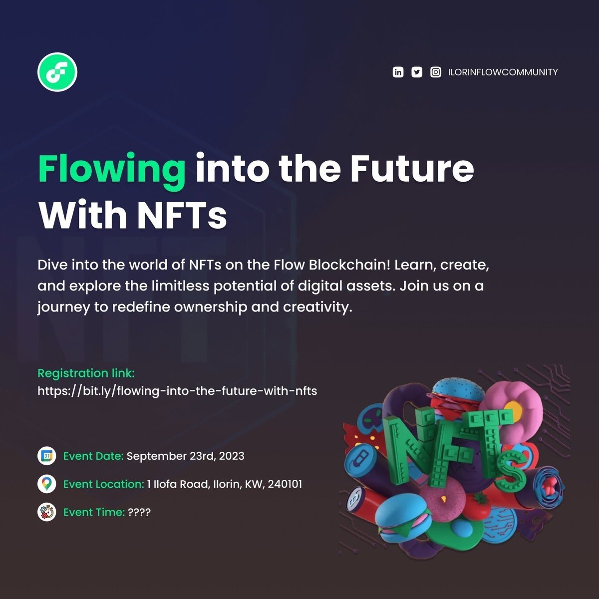 Dev_suite's tweet photo. 🚀 Don't miss out on the blockchain event of the year! 
Secure your spot today and join us for an unforgettable experience. 
Register now to reserve your seat and be part of something incredible! 🌐📢 
https://t.co/H4KfTnyO8b

#IlorinFlowEvent #BlockchainCommunity #NFTsDay https://t.co/WhskvOf09F
