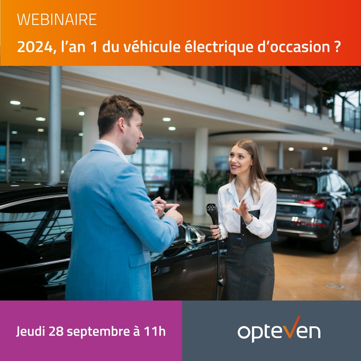 🔋5ème #Webinaire sur les #VéhiculesÉlectriques d'Occasion!

En Europe, VE représente + de 15% du marché neuf. 2024 s'annonce crucial pour l'occasion. 
Découvrez notre étude et comment se positionner.

👉 Inscrivez-vous : bit.ly/3E9OGe4